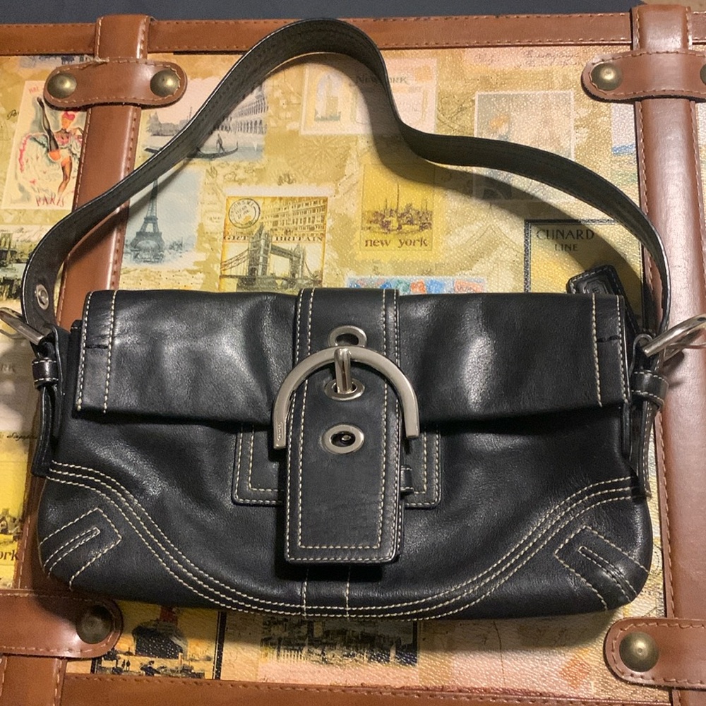 Y2K Coach Black Leather Soho Shoulder Bag